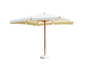 Ombrellone da Giardino In Legno 3x4 mt Ecru' - Legno - Serie De Lux Greenwood