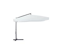 Linea Garden Friend Ombrellone 3x3 x 3h mt braccio laterale, Struttura in acciaio, Con manovella, Copertura in poliestere 180 gr/m² colore bianco