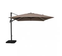 Ombrellone da Giardino Nettuno Lux Decentrato 3x3 m in Alluminio Nero Telo Tortora