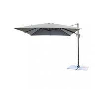 Ombrellone da Giardino Newton Decentrato 3x3 m in Alluminio Nero Telo Grigio