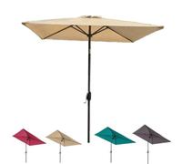 Ombrellone da giardino, ombrellone quadrato da 6,5 piedi con tavolo da mercato inclinabile a manovella, piccolo ombrellone da spiaggia portatile for cortile con piscina(Beige-yellow)