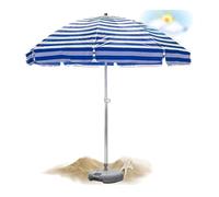 Ombrellone Da Giardino Parasole Per Apertura Chiusura Esterno Terrazzo Balcone Piscina Tondo In Regolabile Impermeabile, 8 Stecche 2M 220cm 2.5M, Senza Baseo(Blu,1.75m-5.7ft/With Base)