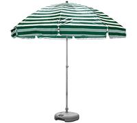 Ombrellone da giardino per esterni, 2,5 m, a righe, protezione UV 50+, portatile, per esterni, patio, giardino, riparo dal sole, con 8 stecche robuste e manovella, Strisce verdi e bianche., A