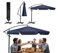 Ombrellone da giardino pieghevole 6 segmenti 350 cm con copertura Plonos PL-880