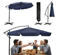 Ombrellone da giardino pieghevole 8 segmenti 350 cm con copertura Plonos PL-881