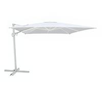 Ombrellone Da Giardino Retrattile 3x3 Metri Con Struttura In Alluminio Bianco E