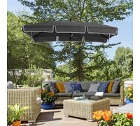 Ombrellone da Giardino Rettangolare 2x1.3 m con Inclinazione Regolabile e Palo in Alluminio, Grigio e Nero