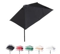 Ombrellone da giardino rettangolare da 2 m, 2,5 m, 2,7 m, montaggio a parete, protezione UV, per pareti, verande, balconi, mobili (nero, 200 x 100 cm)