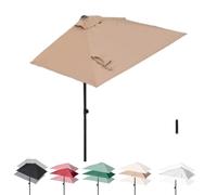 Ombrellone da giardino rettangolare da 2 m, 2,5 m, 2,7 m, montaggio a parete, protezione UV, per pareti, verande, balconi, mobili (cachi, 200 x 100 cm)
