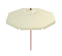 Ombrellone da Giardino Rotondo Ø3m Palo in Legno Ecrù