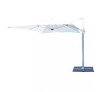 Ombrellone da Giardino Saturno Decentrato 3x4 m in Alluminio Blu Telo Bianco