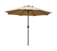 Ombrellone Da Giardino Spiaggia Air-Vent Antivento Portatile Mare Protezione Anti UV Parasole A Manovella Per Esterni Terrazza Balcone Poliestere Impermeabile Inclinabile in Alluminio 2.7 M (Beige)