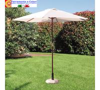13115 Q.TA' 1 C OMBRELLONE IN LEGNO PALO 38 NAURU D2,5M BIANCO