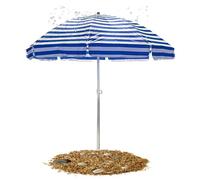 Ombrellone Da Giardino Tondo In Regolabile Esterno Impermeabile Parasole Per Balcone Spiaggia Piscina Terrazzo Di Diametro, 8 Stecche 2M 220cm 2.5M, Senza Baseo(Blu,1.95m-6.3ft/Without Base)