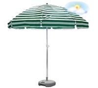 Ombrellone Da Giardino Tondo In Regolabile Esterno Impermeabile Parasole Per Balcone Spiaggia Piscina Terrazzo Di Diametro, 8 Stecche 2M 220cm 2.5M, Senza Baseo(Verde,1.75m-5.7ft/With Base)