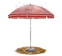 Ombrellone Da Giardino Tondo In Regolabile Esterno Impermeabile Parasole Per Balcone Spiaggia Piscina Terrazzo Di Diametro, 8 Stecche 2M 220cm 2.5M, Senza Baseo(Rosso,2.25m-7.3ft/With Base)