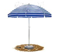 Ombrellone Da Giardino Tondo In Regolabile Esterno Impermeabile Parasole Per Balcone Spiaggia Piscina Terrazzo Di Diametro, 8 Stecche 2M 220cm 2.5M, Senza Baseo(Blu,1.95m-6.3ft/With Base)