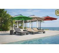 Ombrellone Giardino Decentrato 3x3 Mt Palo Alcciaio Gazebo Piscina Tortora