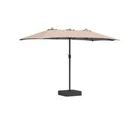 vidaXL Ombrello da giardino Doppia testa Tortora 385×209×244 cm Poliestere impermeabile LED