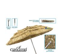 OMBRELLONE DA MARE PISCINA SPIAGGIA GARDEN RAFIA D. CM 200 PALO ANTIVENTO.