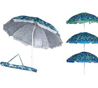 Ombrellone Da Mare Spiaggia Giardino Diametro 180Cm Con Palo in Acciaio Reclinab