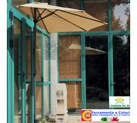 Ombrellone da Muro a Parete Mezzaluna Alluminio Esterno Giardino Diametro 270 cm