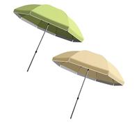 Ombrellone Da Patio,Ombrellone Da Spiaggia,Antivento,Impermeabile,8 Stecche Robuste,Doppia Faccia,8,5/9/9,8 Piedi, For Spiaggia Patio Giardino Pesca(Beige,3m/9.8ft)