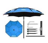 Ombrellone Da Pesca Grande Blu, Antipioggia, Vinile 0 Trasmissione Della Luce, Isolamento Termico, Protezione UV, Resistenza Al Vento, Ombrellone Da Spiaggia Ombrello Da Giardino Regolabile A 360°