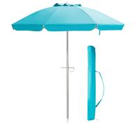 Ombrellone Da Spiaggia 198 cm Ombrello Parasole Da Esterno Con Palo Inclinabile