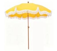 Ombrellone Da Spiaggia Con Frange,Parasole Impermeabile For Ampio Patio Esterno Con Picchetto For Sabbia E Borsa Trasporto,Ombrellone Da SpiaggiaPortatile(Yellow)
