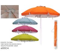 OMBRELLONE DA SPIAGGIA GIARDINO 200 CM C/SNODO ZINCO