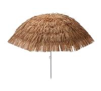 Ombrellone da spiaggia Hawaii, diametro 155 cm, pieghevole, con borsa per il trasporto, ombrellone da giardino e balcone, colore marrone, marrone, 155 cm