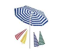 Ombrellone da Spiaggia in TNT a Righe Tondo 180 cm Bianco Rosso Vette