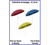 Ombrellone da Spiaggia Mare Palo con Snodo Telo in Nylon Portatile Ombrelloni