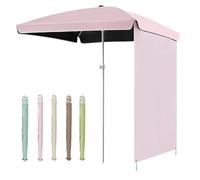 Ombrellone da spiaggia portatile per esterni, ombrello manuale con protezione UV e tenda ombreggiante, baldacchino quadrato da giardino, rosa, 200 cm, per campeggio e patio