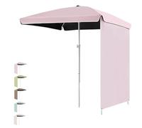Ombrellone da spiaggia rettangolare con parete laterale, 200 cm, protezione UV50+, in poliestere, elegante ombrellone per esterni per giardino e terrazza (rosa 2 m)