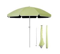 Ombrellone da spiaggia rotondo piccolo 160cm, ombrellone parasole portatile da esterno da 220cm con copertura, protezione UV 50+, impermeabile, regolabile in altezza(Green,160cm)