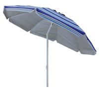 Ombrellone da spiaggia tondo 2 mt con palo in alluminio e telo in poliestere Blue Stripes