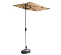 Ombrellone Da Tavolo,ombrellone Da Esterno,antivento,impermeabile,con Base,metà,pulsante Facile,fronte-retro,2x1m,manovella,per Spiaggia, Patio, Bordo Piscina(Khaki)