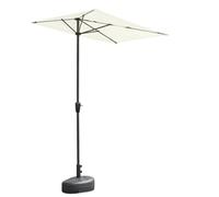 Ombrellone Da Tavolo,ombrellone Da Esterno,antivento,impermeabile,con Base,metà,pulsante Facile,fronte-retro,2x1m,manovella,per Spiaggia, Patio, Bordo Piscina(Off white)