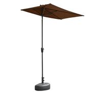 Ombrellone Da Tavolo,ombrellone Da Esterno,antivento,impermeabile,con Base,metà,pulsante Facile,fronte-retro,2x1m,manovella,per Spiaggia, Patio, Bordo Piscina(Coffee)