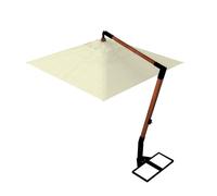 Ombrellone Decentrato da Giardino 2,2x2,2m Braccio in Legno Ecrù