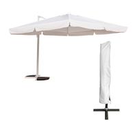 OMBRELLONE DECENTRATO MT 3X2 E CUSTODIA GIARDINO PISCINA TERRAZZO GARDA BIANCO
