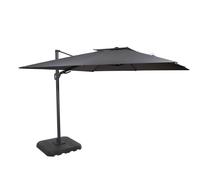 Ombrellone decentrato professionale in alluminio con base e tela grigio antracite 3x3 m