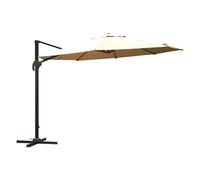 Ombrellone decentrato tondo a braccio in alluminio telo poliestere ecrù 3,5 mt