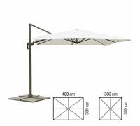 VERDELOOK Deluxe, Ombrellone reclinabile a Braccio 3x4 m, Écru, Struttura in Alluminio e Copertura in Poliestere