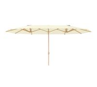 Ombrellone Doppio 455x265x238 cm in Acciaio Inox e Poliestere Beige