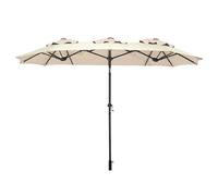 Ombrellone doppio con manovella 300 x 150 cm - antracite o naturale - XL ombrellone da giardino con snodo - Ombrello parasole UV 50+ per terrazza, giardino, grande angolo di inclinazione regolabile