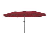 Ombrellone Doppio Con Prese D'aria E Manovella, In Metallo E Poliestere, 4x2.2x2.34 M, Nero E Rosso