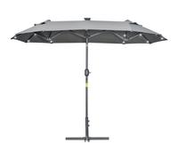 Ombrellone Doppio da Giardino 295x150x219 cm in Acciaio e Poliestere Grigio